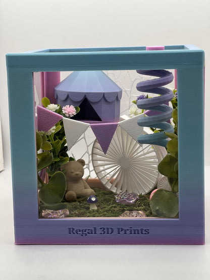 Circus-Themed Jumping Spider Decorated Enclosure | Habitat