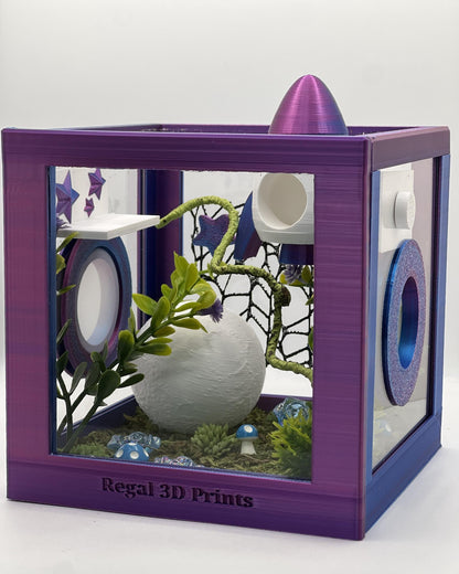 Cosmic Rocket Galaxy Decorated Jumping Spider Enclosure | Habitat