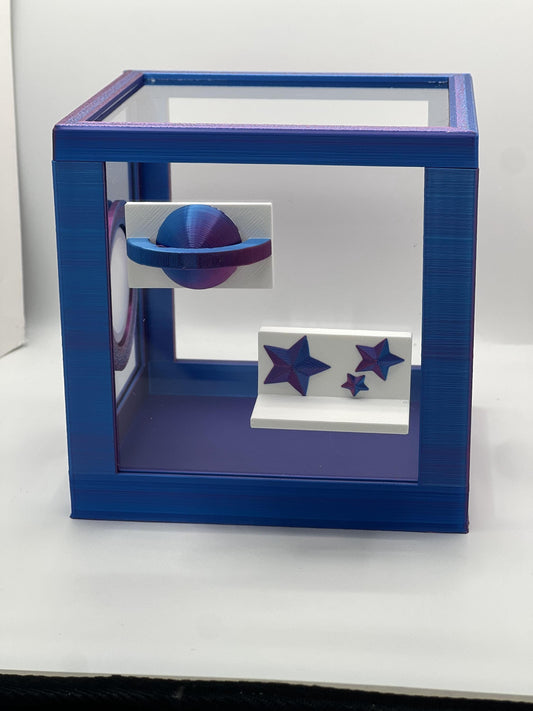 Galaxy Space Themed Jumping Spider Enclosure Shelves Décor