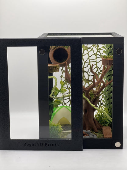 Forest Campout | Camping Decorated Jumping Spider Enclosure | Habitat