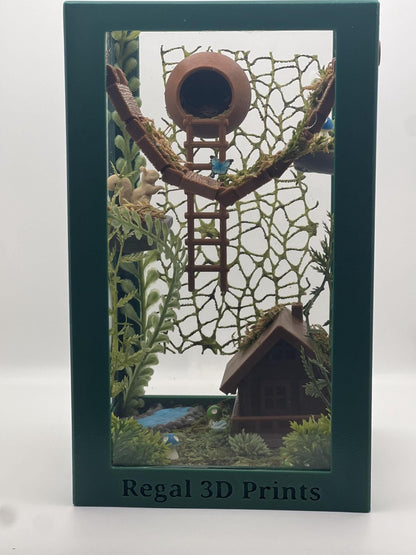 Enchanted Forest Cabin – Fully Decorated Jumping Spider Enclosure | Habitat