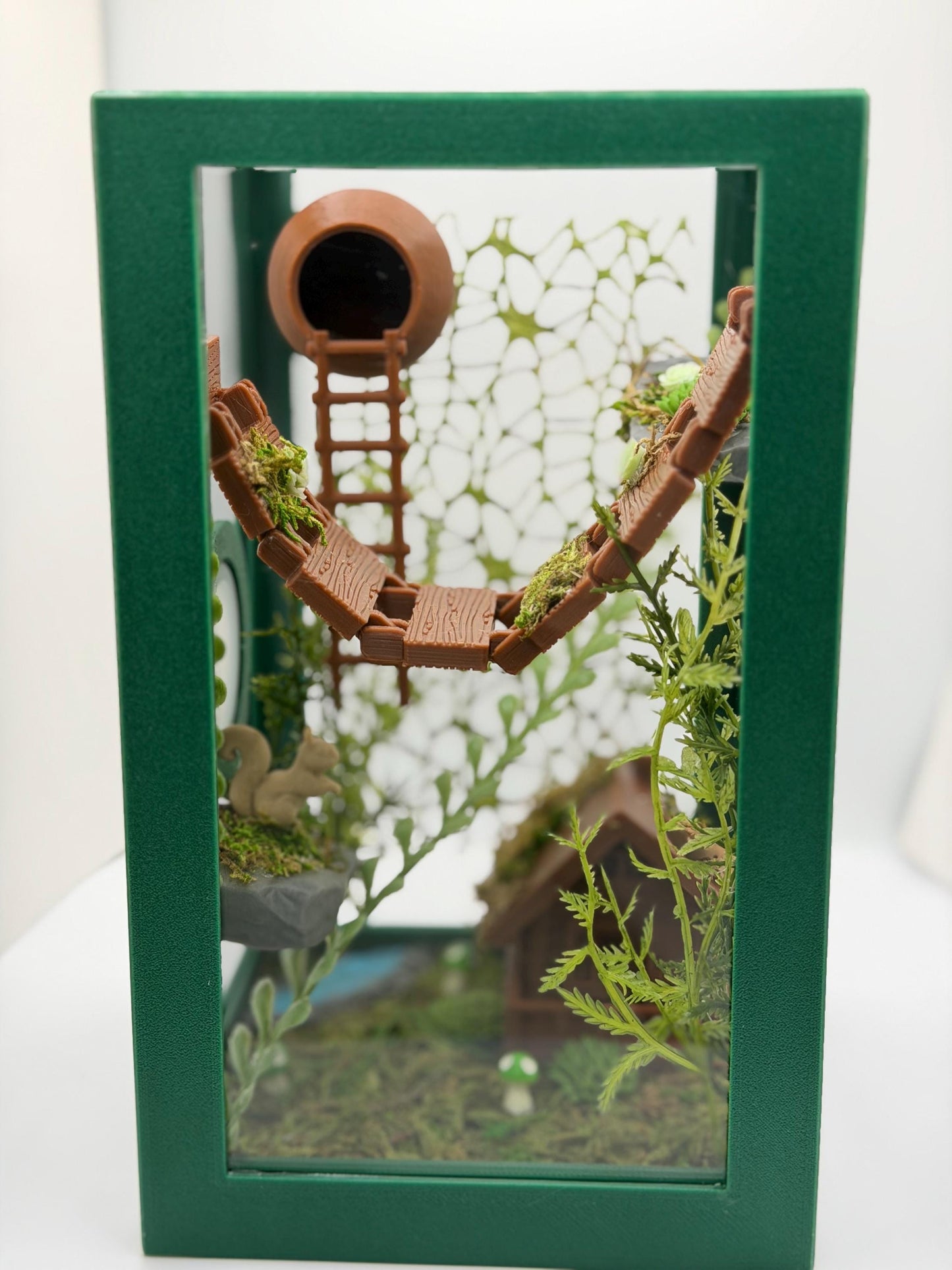 Enchanted Forest Cabin – Fully Decorated Jumping Spider Enclosure | Habitat