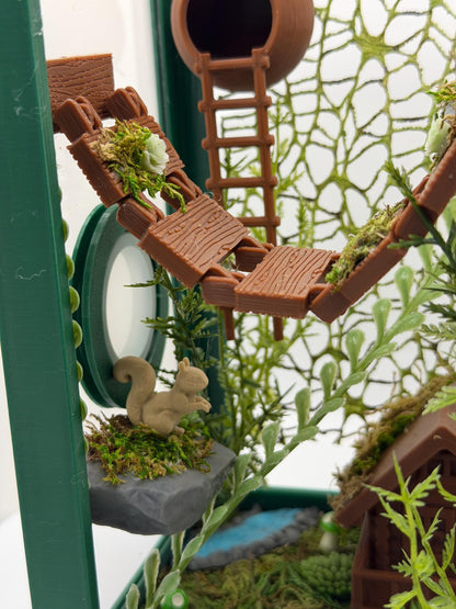 Enchanted Forest Cabin – Fully Decorated Jumping Spider Enclosure | Habitat