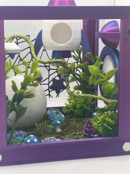 Cosmic Rocket Galaxy Decorated Jumping Spider Enclosure