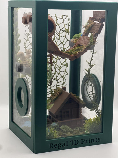Enchanted Forest Cabin – Fully Decorated Jumping Spider Enclosure | Habitat
