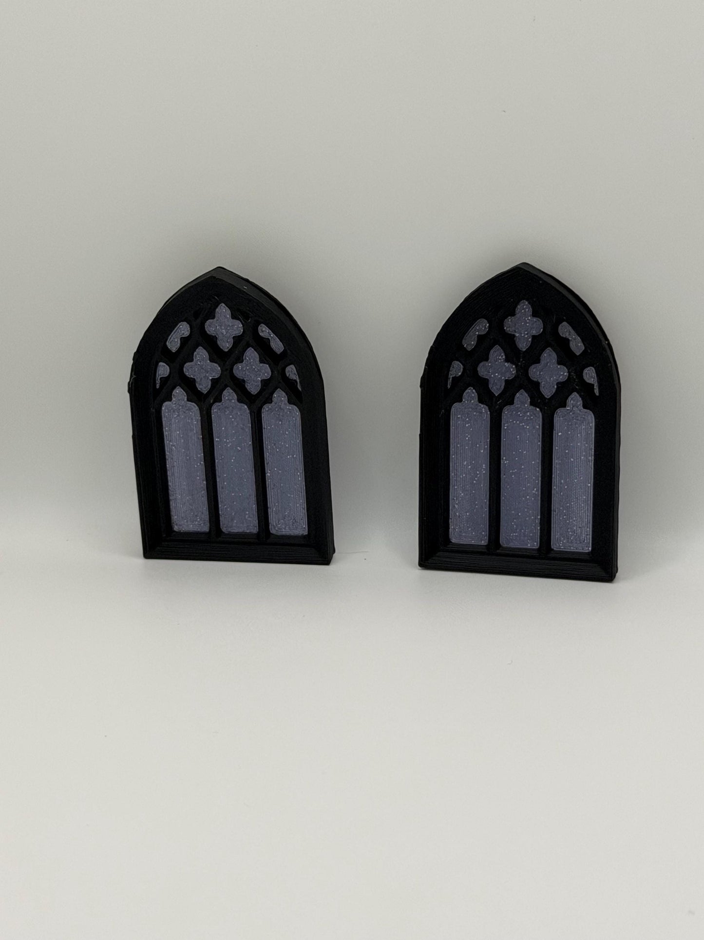 Cathedral “Stained Glass” Arched Windows Jumping Spider Decor