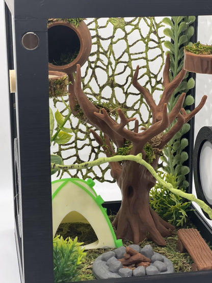 Forest Campout | Camping Decorated Jumping Spider Enclosure | Habitat