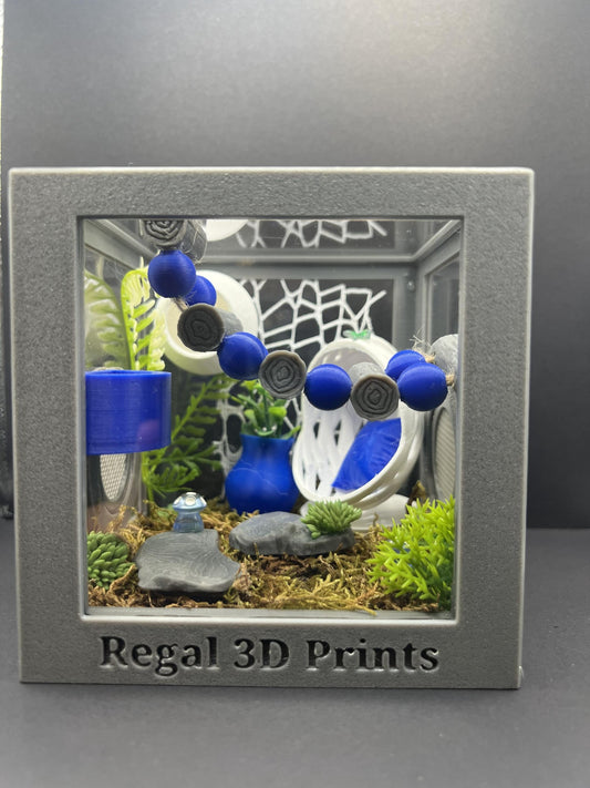 Blue Lounge Decorated Jumping Spider Enclosure | Habitat