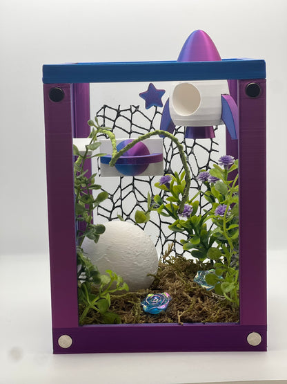 Cosmic Rocket Galaxy Decorated Jumping Spider Enclosure