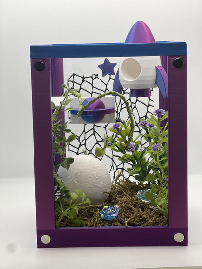 Cosmic Rocket Galaxy Decorated Jumping Spider Enclosure | Habitat