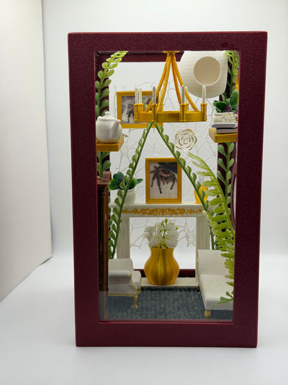 Victorian Parlor Themed Decorated Jumping Spider Enclosure | Habitat