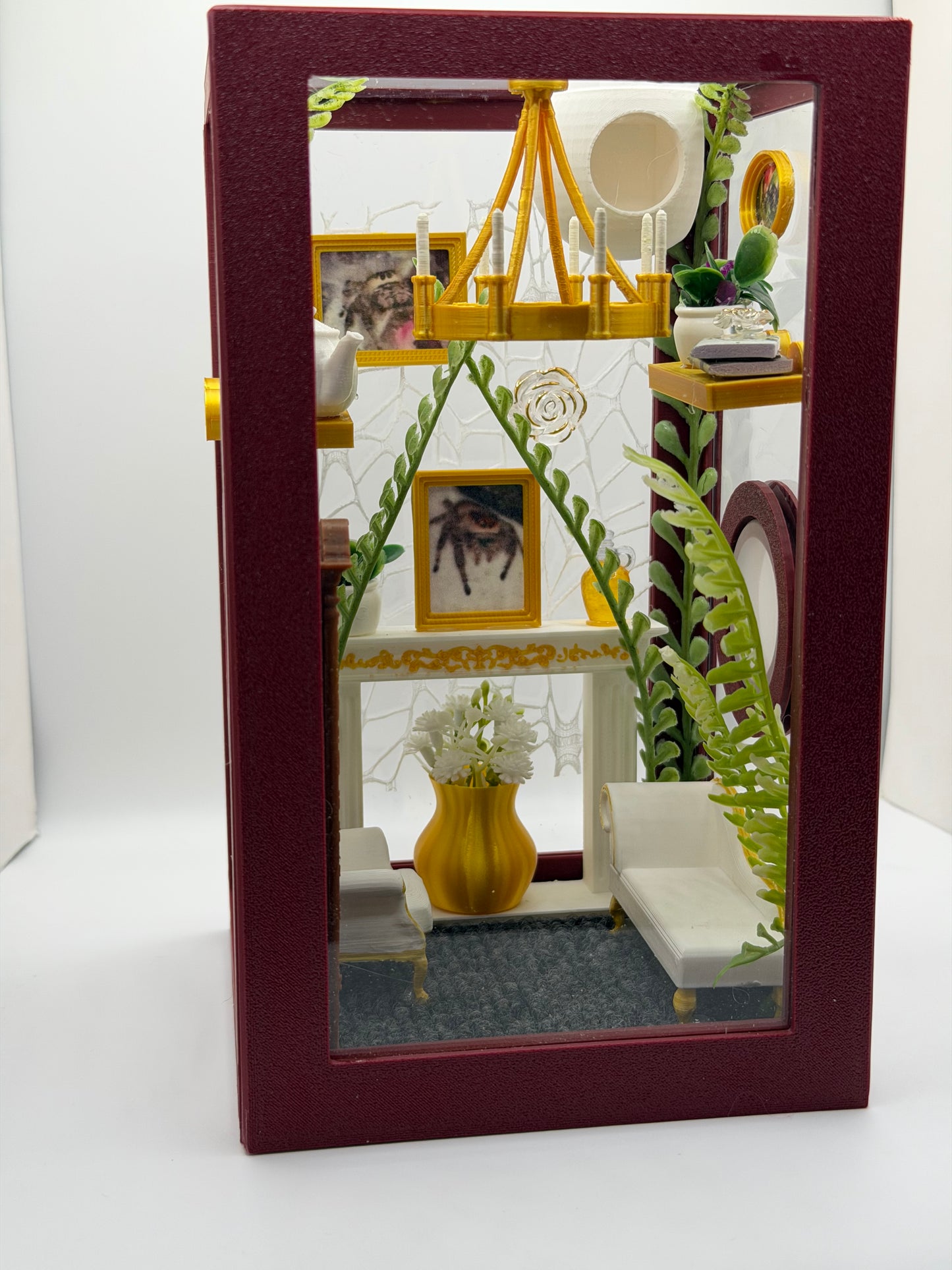 Victorian Parlor Themed Decorated Jumping Spider Enclosure | Habitat