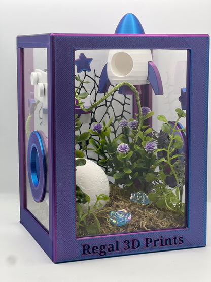 Cosmic Rocket Galaxy Decorated Jumping Spider Enclosure