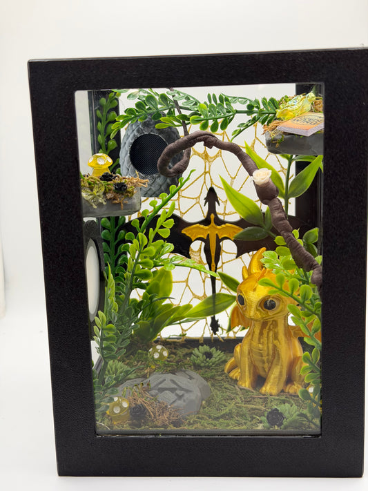 Dragon-Inspired Themed Fully-Decorated Jumping Spider Enclosure | Habitat