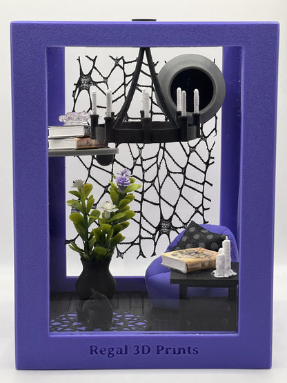 Reading Room Lounge Decorated Jumping Spider Enclosure