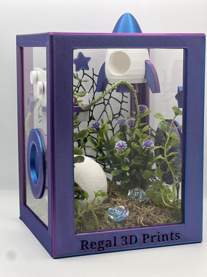 Cosmic Rocket Galaxy Decorated Jumping Spider Enclosure | Habitat