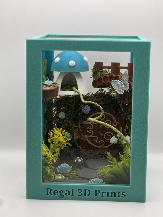 Fairy Garden Themed Decorated Jumping Spider Enclosure | Habitat
