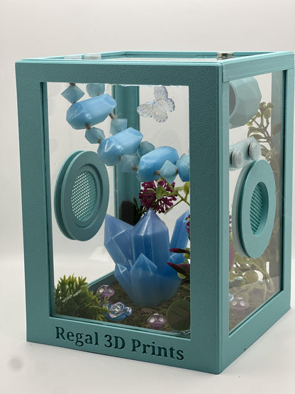 Crystal Forest Jumping Spider Decorated Magnetic Front Enclosure | Habitat