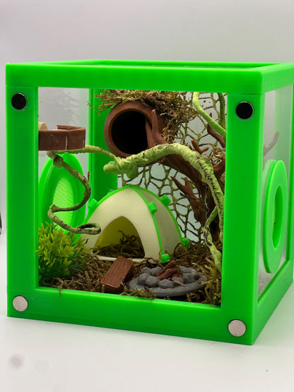 Forest Campout | Camping Decorated Jumping Spider Enclosure | Habitat