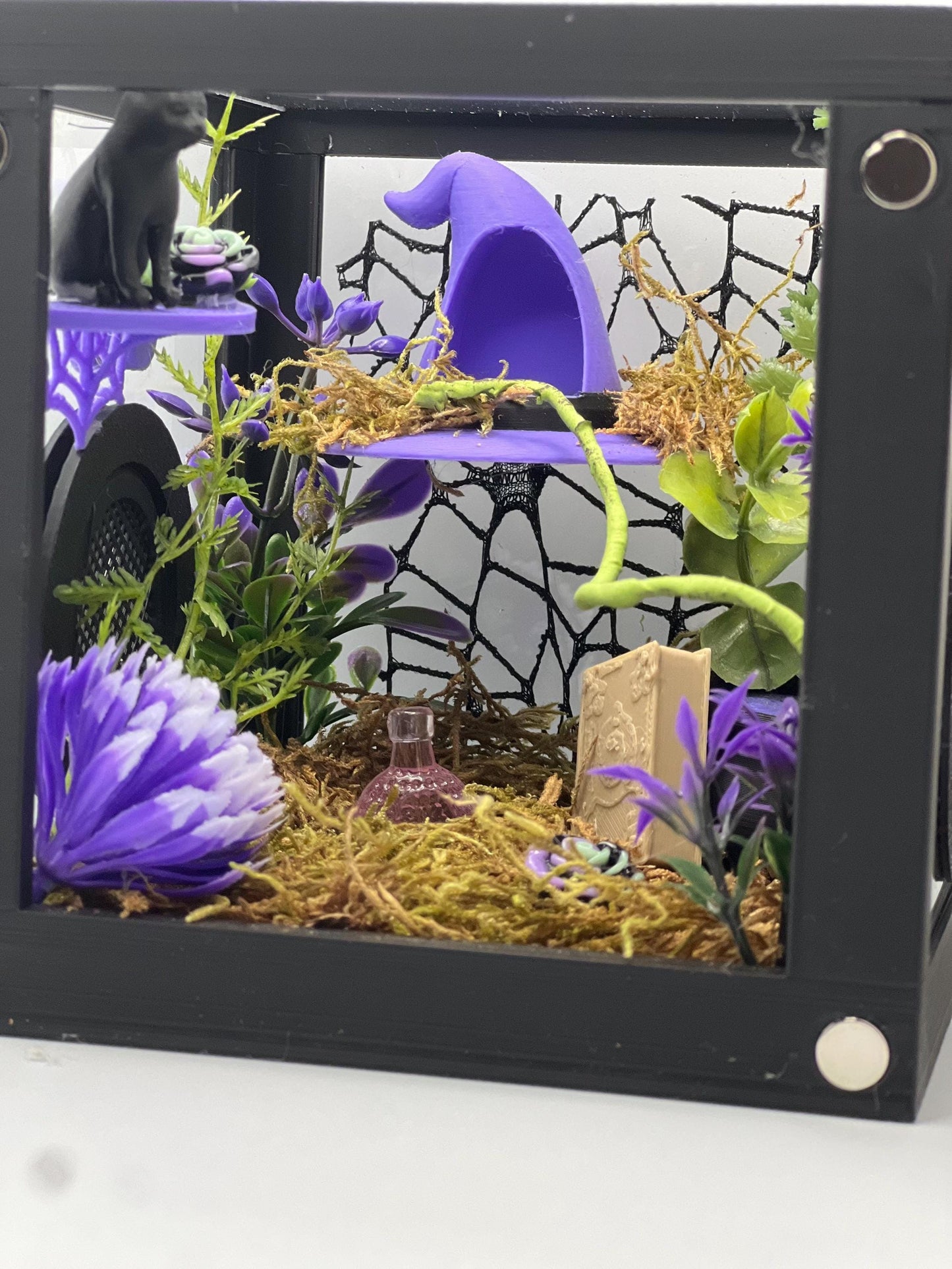 Enchanted Purple Witch Enclosure – Decorated Jumping Spider Habitat