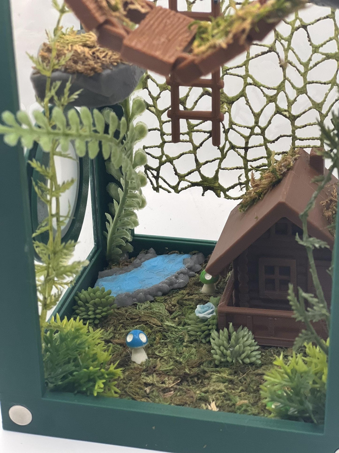 Enchanted Forest Cabin – Fully Decorated Jumping Spider Enclosure | Habitat