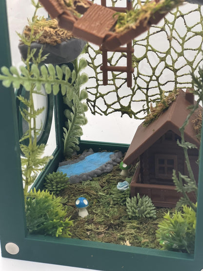 Enchanted Forest Cabin – Fully Decorated Jumping Spider Enclosure | Habitat