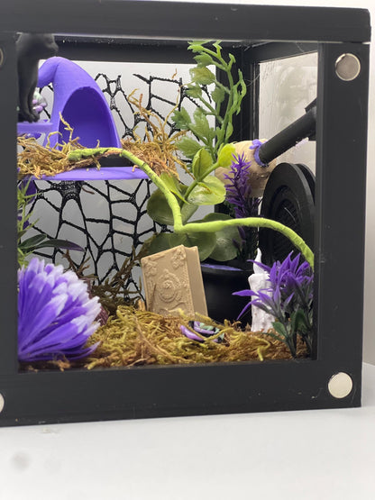 Enchanted Purple Witch Enclosure – Decorated Jumping Spider Habitat