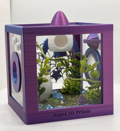 Cosmic Rocket Galaxy Decorated Jumping Spider Enclosure | Habitat